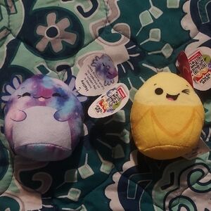 Squishmallows Tie-Dye and Yellow Plush Set McDonalds Toys HALLEY and JUNIE